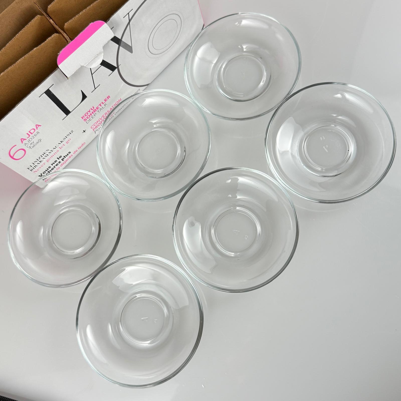 Çay Tabağı Cam 6'lı - Pjate per Gota Çayı